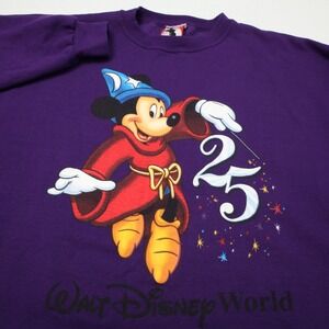 Vintage Disney Mickey Inc Sweatshirt Mens 2XL Purple Fantasia 25th Anniversary
